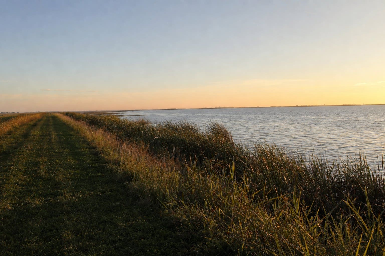 Lake Okeechobee shoreline levee near Clewiston, Florida
