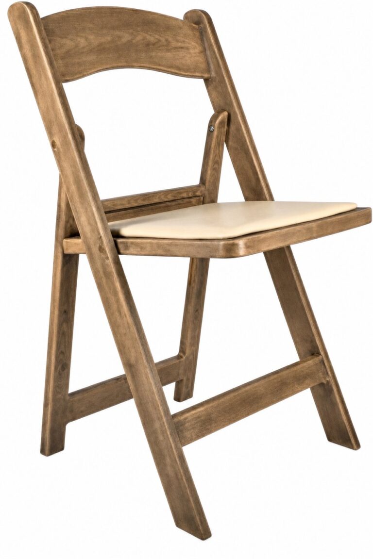 Chestnut Resin Folding Chair rental — Creative Events & Rentals, Fort Myers FL
