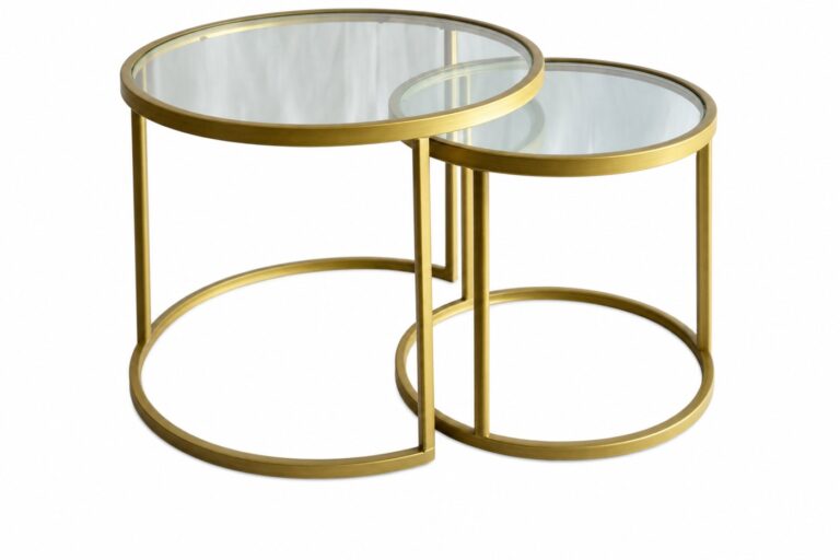 Nesting Tables Gold Glass rental — Creative Events & Rentals, Fort Myers FL