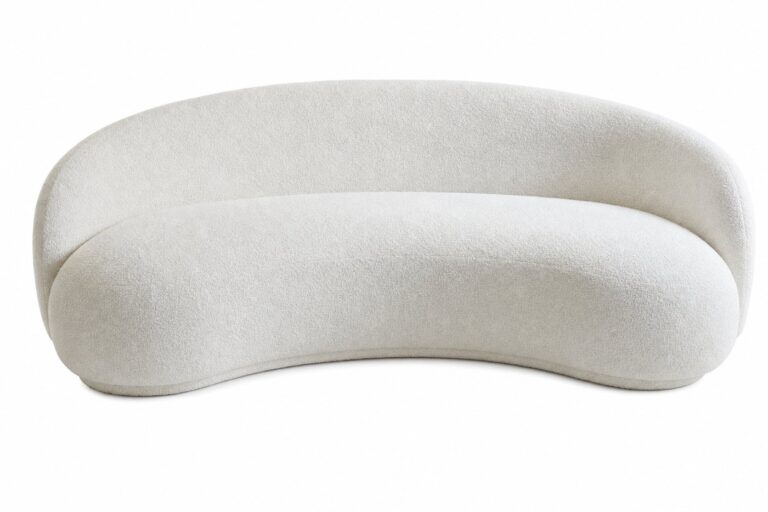 White Boucle Couch rental — Creative Events & Rentals, Fort Myers FL