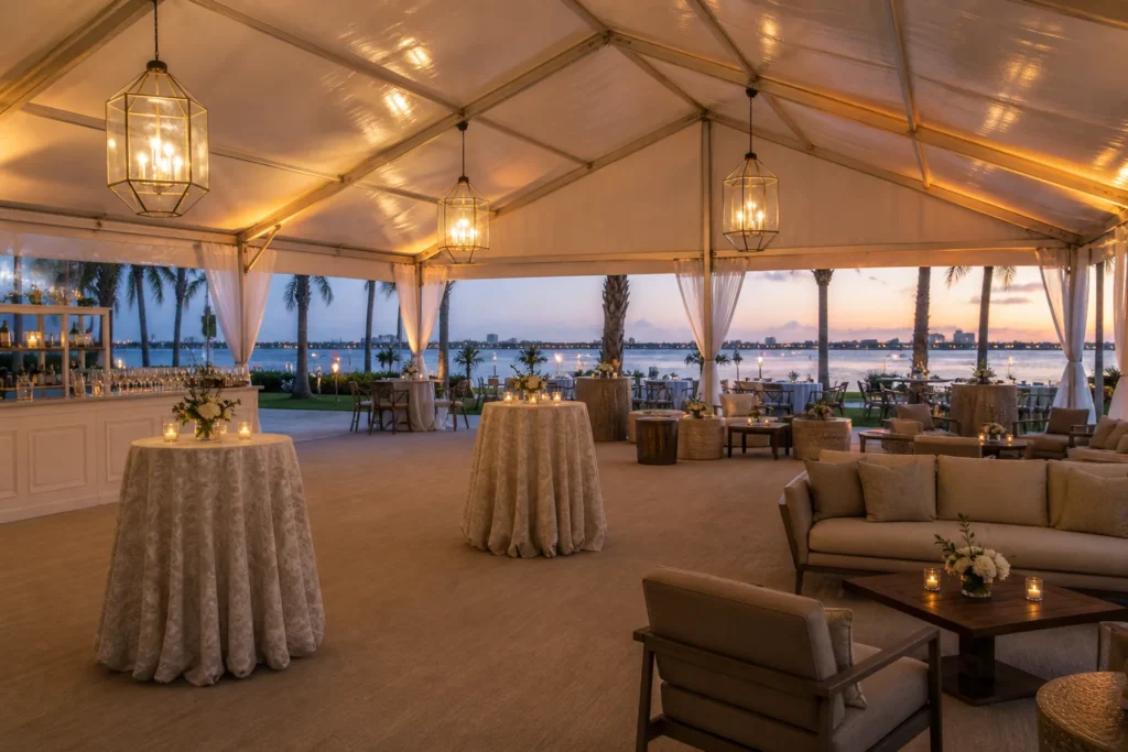 Tented Reception event setup