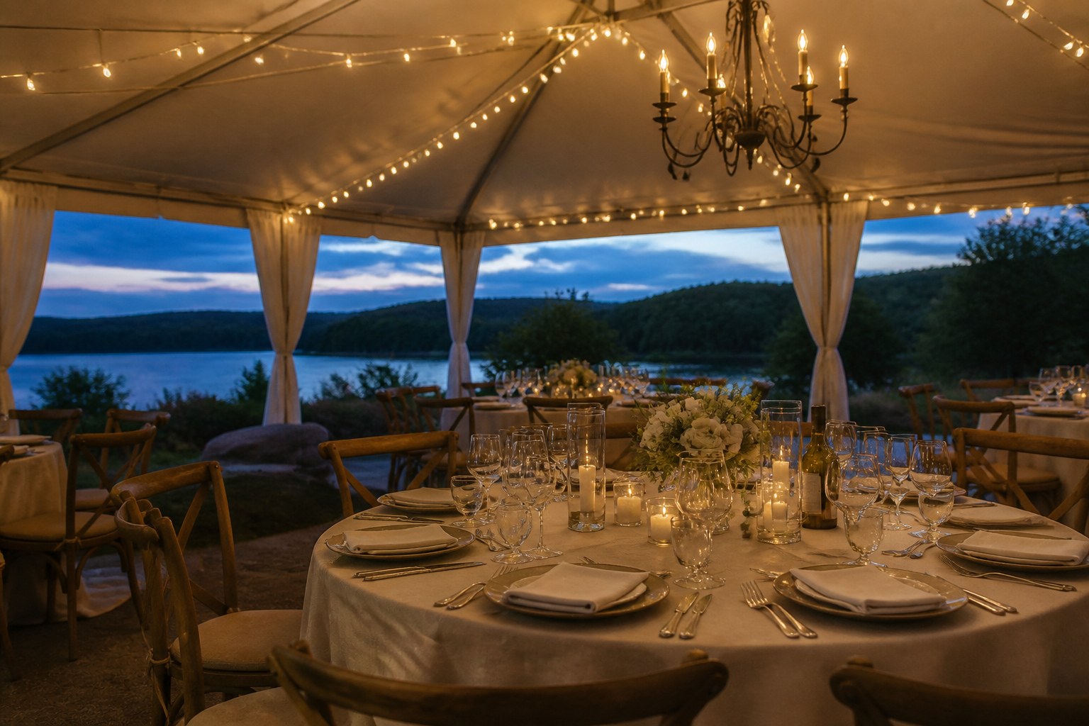 Tent Lighting Ideas for an Evening Reception - featured illustration