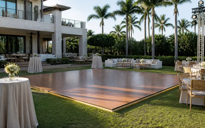 Backyard Or Estate Dance Floor event setup