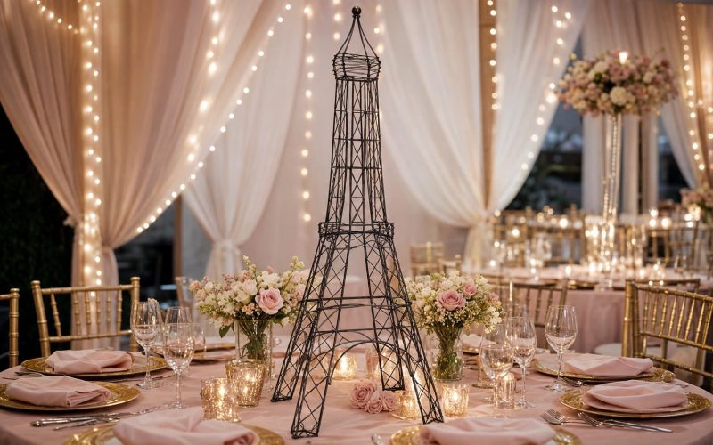 Eiffel Tower Prop at a Themed Private Party — Creative Events & Rentals, Fort Myers FL