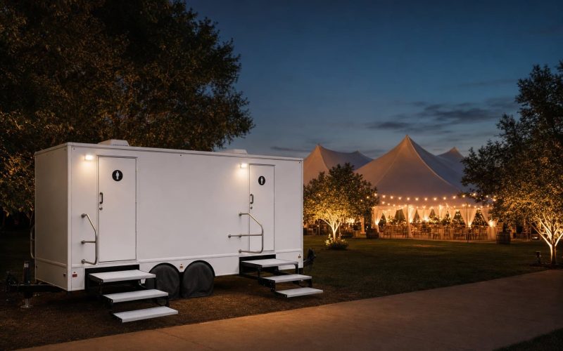 Restroom Trailer at an Evening Fundraiser — Creative Events & Rentals, Fort Myers FL