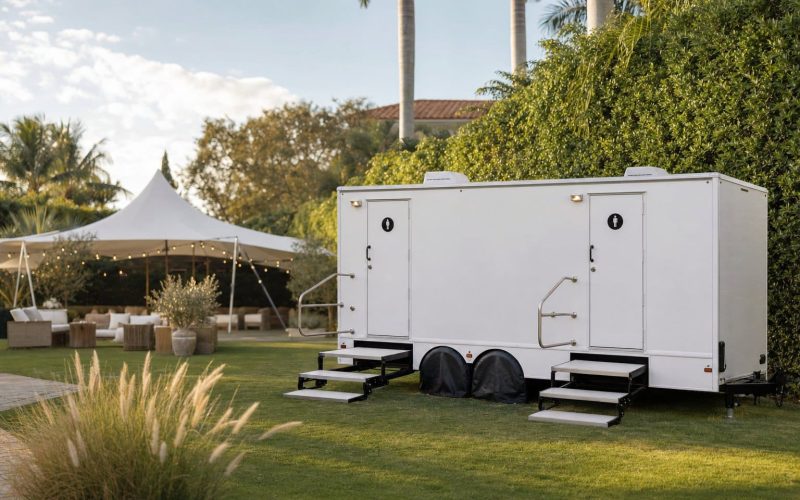 Restroom Trailer at a Private Estate Event — Creative Events & Rentals, Fort Myers FL